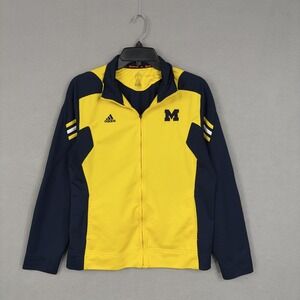 Michigan Wolverines Jacket Women Large Blue NCAA Football Adidas Full Zip Scorch